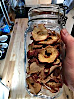 Jar of dehydrated apples
